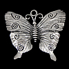Zinc Alloy Animal Pendants, Butterfly, plated nickel, lead & cadmium free Approx 4mm 