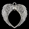 Wing Shaped Zinc Alloy Pendants, plated nickel, lead & cadmium free Approx 6mm 