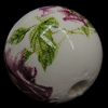 Decal Porcelain Beads, Round & with flower pattern Approx 2mm 