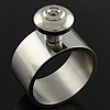 Europeo dedo anillo hallazgo, acero inoxidable, color original, 9.5x9.5mm, diámetro interior:aproximado 3effectmm, tamaño:6.5, Vendido por UD