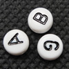 Perles lettre acrylique, Plat rond, modèles différents pour le choix & double face, blanc Environ 0.5mm, Environ Vendu par sac