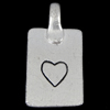 Zinc Alloy Tag Charm, plated nickel, lead & cadmium free Approx 