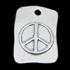 Zinc Alloy Tag Charm, Rectangle, plated nickel, lead & cadmium free Approx 3.5mm 