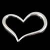 Zinc Alloy Linking Ring, Heart, plated, smooth nickel, lead & cadmium free 