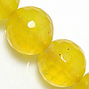 Natürliche gelbe Achat Perlen, Gelber Achat, rund, Kundenindividuell & Weitere Größen für Wahl & facettierte, Bohrung:ca. 1-1.5mm, Länge:ca. 15.5 ZollInch, verkauft von Strang