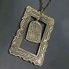 Zinc Alloy Necklace, Square, hollow Approx 29 Inch 