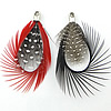 Goose Feather Pendant, with Iron, platinum color plated approx Approx 2mm 