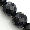 Blue Goldstone Beads, Round, faceted, Grade A, 8mm Approx 14.5 Inch, Approx 