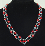 Natural Coral Necklace, two tone, 4--5mm, 6mm Inch 