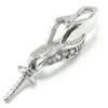 Sterling Silver Peg Bail, 925 Sterling Silver, plated, with cubic zirconia 