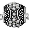 Zinc Alloy European Beads, Drum, with glass pearl & without troll cadmium free Approx 4.5mm 