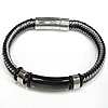 Silicone Stainless Steel Bracelets, Rubber, with Stainless Steel, plated  Approx 8.5 Inch 