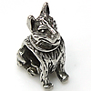 Stainless Steel European Beads, 316 Stainless Steel, Wolf, without troll Approx 4.5mm 