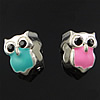 Enamel Zinc Alloy European Beads, Owl, plated, without troll & large hole cadmium free Approx 5mm 