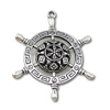 Zinc Alloy Ship Wheel & Anchor Pendant, plated nickel, lead & cadmium free Approx 2mm 