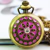 Watch Necklace, Zinc Alloy, with Glass, Flat Round, plated, with mirror & twist oval chain & enamel & with rhinestone, 28mm Approx 31 Inch 