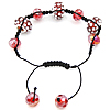 Bracelets de Woven Ball à stras , corde en nylon, avec argile & cristal & laiton, Placage de couleur platine, réglable & facettes pouce, Vendu par brin