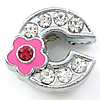 Zinc Alloy Letter Slide Charm, with enamel, Letter C, plated, enamel & with rhinestone Approx 