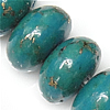 Goldader Türkis Perlen, Goldvenen Tükis, Rondell, synthetisch, verschiedene Größen vorhanden, blau, Bohrung:ca. 1mm, Länge:16 ZollInch, verkauft von kg