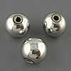 ABS Plastic Beads, Round, silver color plated, 6mm Approx 1mm 