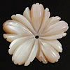Carved Shell Pendants, Pink Shell, Flower, 5 petal Approx 1mm 