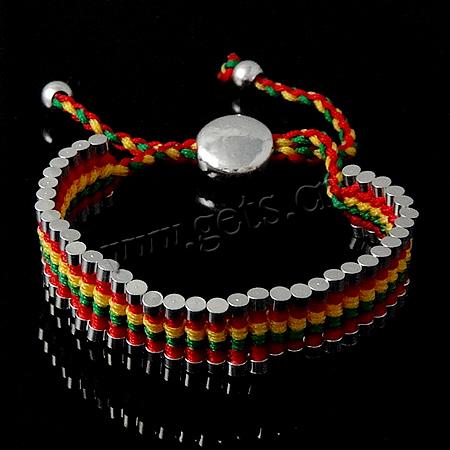Friendship Bracelets, Nylon, with Waxed Cotton Cord & Zinc Alloy, woven, adjustable, more colors for choice, 13mm, Length:5.5 Inch, Sold By Strand