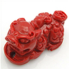 Pendentif bijoux bouddhistes, corail synthétique, bête sauvage Fabuleuse, synthétique, rouge Environ 1mm, Vendu par PC