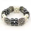Magnetic Hematite Bracelets, Glass, with Magnetic Hematite & Zinc Alloy 8mm Approx 7 Inch 
