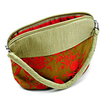 Folk Art-Tasche, Satin, gemischte Farben, 17x9x11cm, verkauft von PC