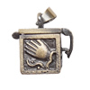 Brass Europeo Prayer Box Pendants, cube, with hand pattern, cadmium free, 12x22x17mm, Hole:Approx 5x4MM, Sold by PC