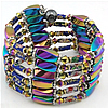 Magnetic Wrap Bracelet, Magnetic Hematite, with Crystal & Cloisonne, multi-strand, 5-12mm .5 Inch 