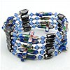 Magnetic Wrap Bracelet, Magnetic Hematite, with Crystal & Cloisonne, multi-strand 4-8mm Inch 