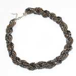Glas Samenkorne Halskette, Glas-Rocailles, braun, 3mm, Länge:17 ZollInch, verkauft von Strang