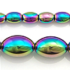 Non- magnetische Hämatit Perle, oval, plattiert, verschiedene Größen vorhanden, regenbogenfarben, Bohrung:ca. 0.7-0.8mm, Länge:ca. 16 ZollInch, verkauft von Strang