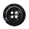 Botón plástico de 4 agujeros, plástico ABS, Moneda, Negro, 25x6mm, agujero:aproximado 3mm, Vendido por UD