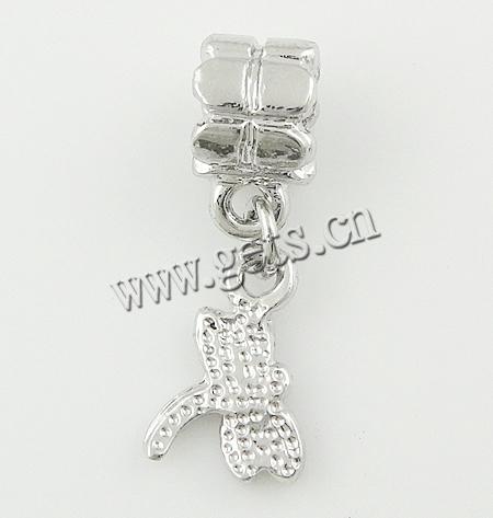 Zinc Alloy European Pendants, Dragonfly, plated, without troll & with rhinestone, more colors for choice, nickel, lead & cadmium free, 18x11x2mm, Hole:Approx 5mm, Length:32 , Sold By PC