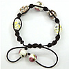 Porcelain Woven Ball Bracelets, handmade, adjustable & with flower pattern, 11-13mm Inch 