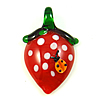pendentifs lampwork de plantes, chalumeau, fraise, rouge Environ 6mm, Vendu par PC