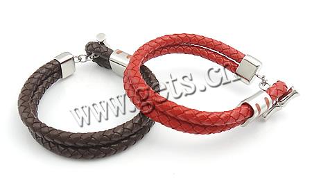 Cowhide Bracelets, with 316 Stainless Steel, different length for choice, more colors for choice, 5.5mm, Sold By Strand
