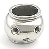Stainless Steel Large Hole Beads, original color Approx 