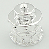 Sterling Silver European Beads, 925 Sterling Silver, Cake, plated, without troll 