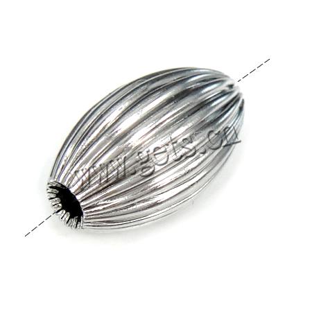 Stainless Steel Beads, Drum, different size for choice & corrugated, original color, 3000PCs/Bag, Sold By Bag