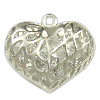 Crystal Brass Pendants, with Crystal, Heart, hollow cadmium free Approx 2mm 