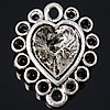 Stainless Steel Pendant Setting, Heart, original color Approx 2mm, Inner Approx 2mm 