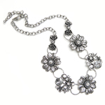 Fashion Statement Necklace, Zinc Alloy, with iron chain, Flower, with rhinestone, lead & nickel free Inch 