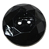 2 Hole Plastic Button, ABS Plastic, Coin, black Approx 1mm 