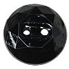 2 Hole Plastic Button, ABS Plastic, Coin, black Approx 0.5mm 