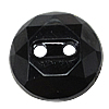 2 Loch Kunststoff Knopf, ABS Kunststoff, Münze, schwarz, 10x3mm, Bohrung:ca. 0.5mm, 1000PCs/Tasche, verkauft von Tasche