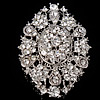 Zinc Alloy Jewelry Brooch, with Rhinestone, Oval, plated, Customized & with rhinestone [