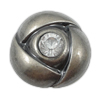 Кнопка хвостовик сплава цинка, цинковый сплав, Форма цветка, плакированный, со стразами, не содержит никель, свинец отверстие:Приблизительно 2mm, продается PC